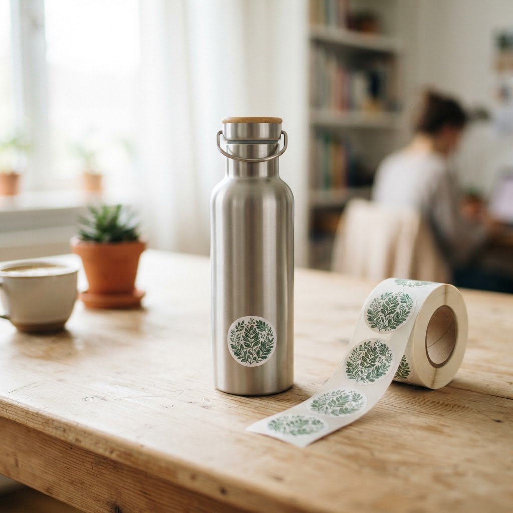 Etiqueta con pegatinas personalizadas en rollo