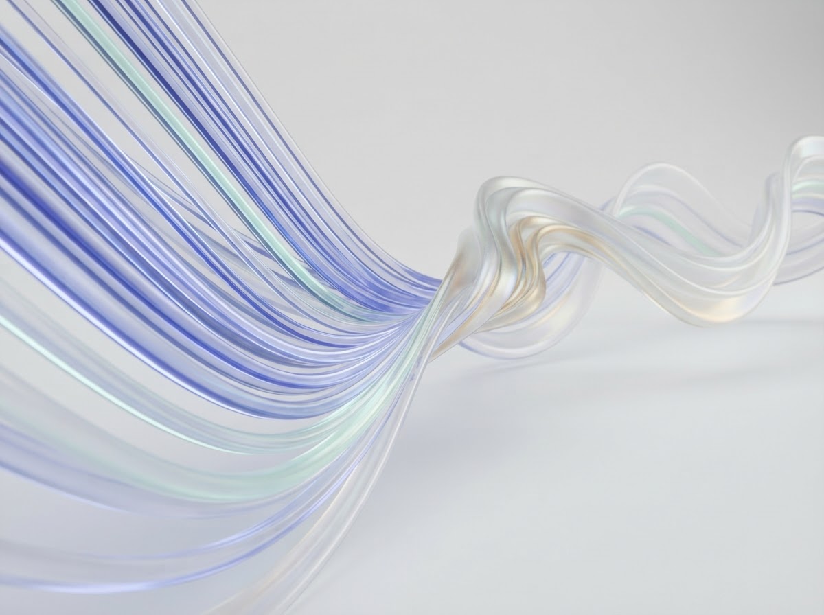 Translucent waves becoming a fluid coherent ribbon