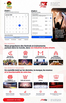 Page d'accueil JPM Tix, solutions de billetterie en ligne