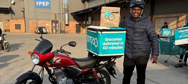 Scooter Lab delivery rider ready to roll in Potchefstroom