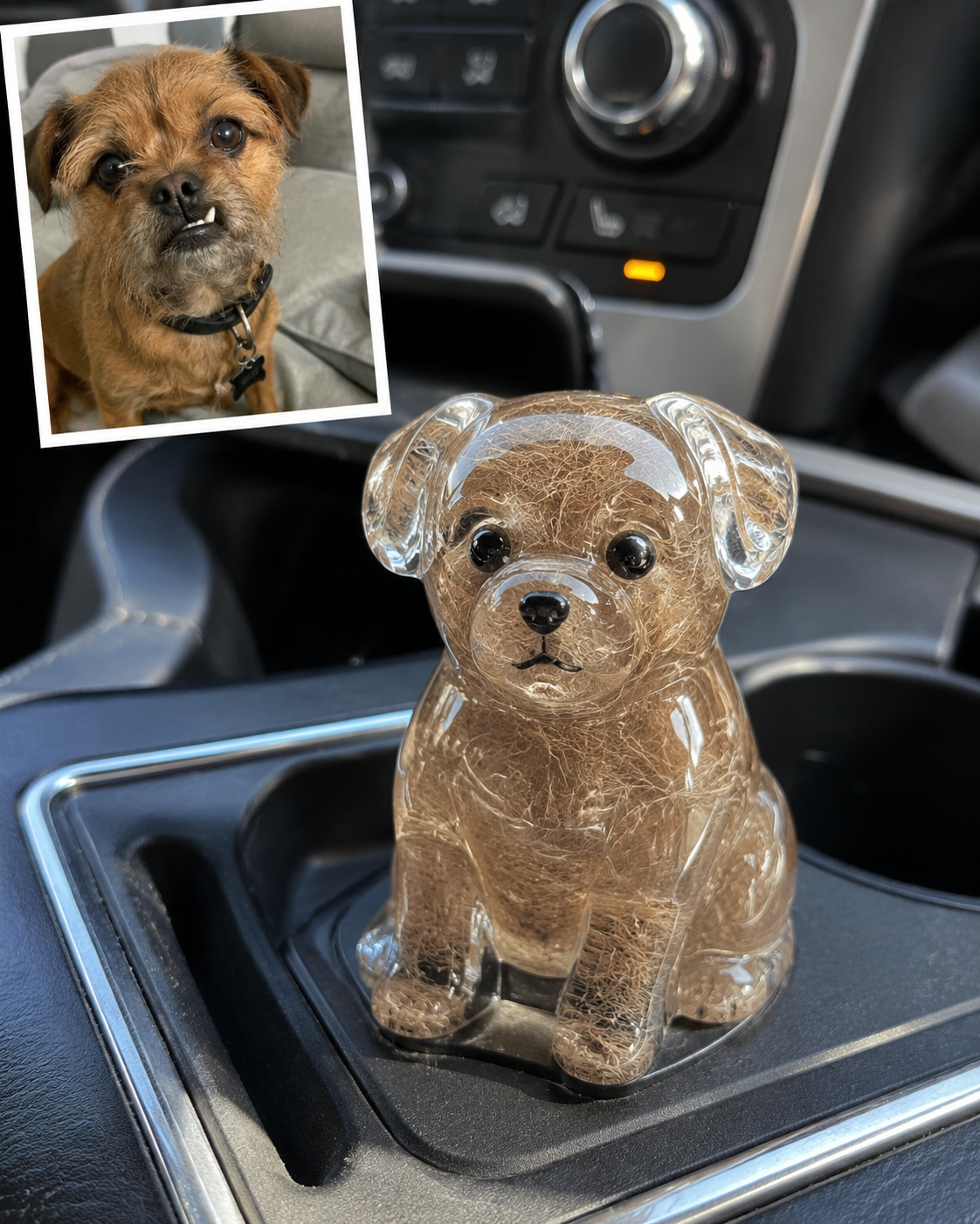 Finished keepsake made with Daisy's fur