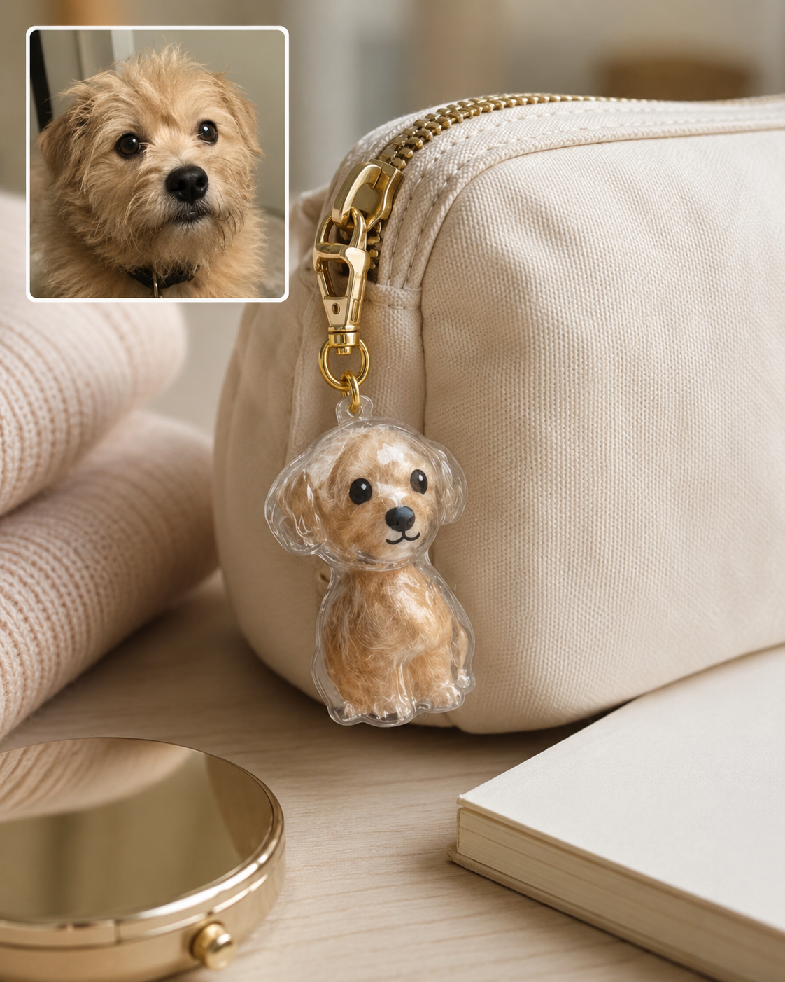 Finished keepsake made with Buddy's fur