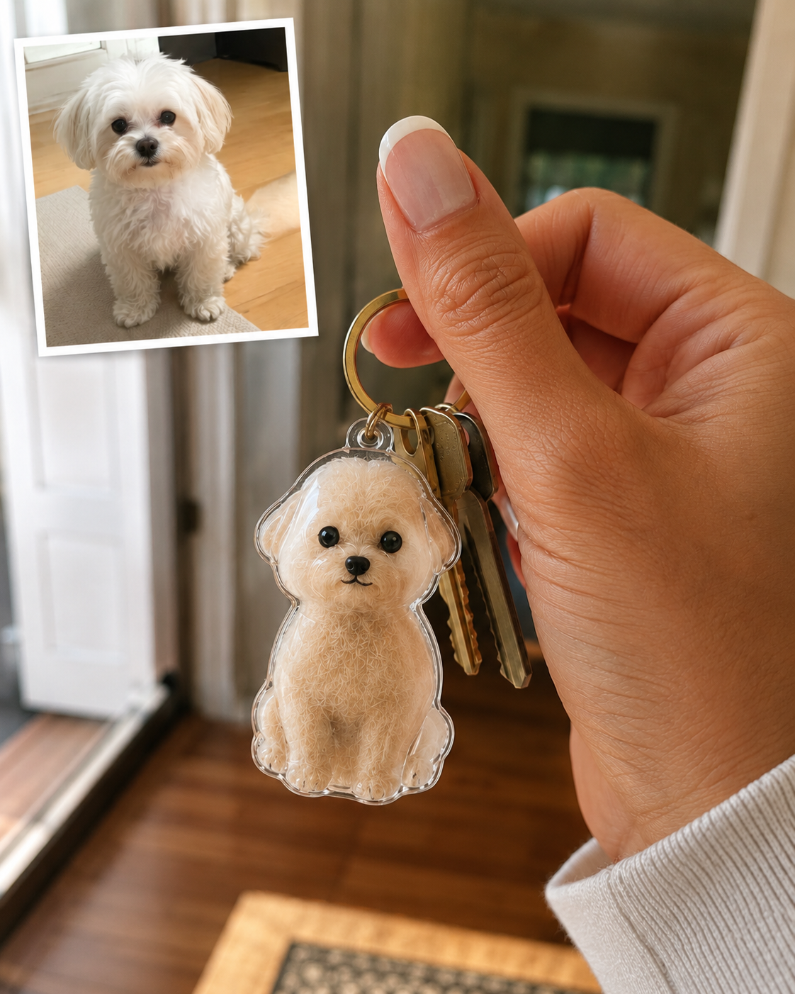 Finished keepsake made with Luna's fur
