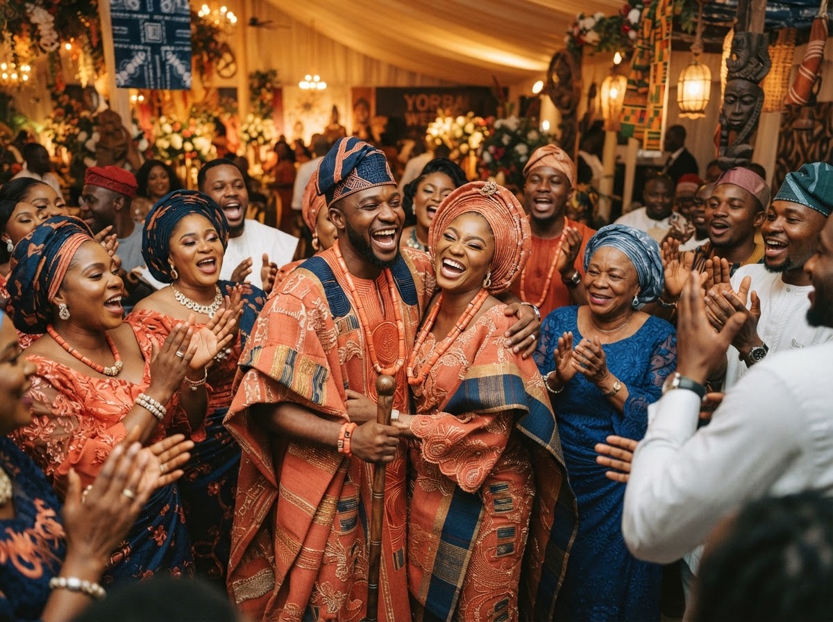 Traditional wedding celebration with elegant decor