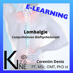 Lombalgie: Compréhension BPS — formation e-learning pour kinésithérapeutes par Corentin Denis PT, MSc, OMT, PhD student