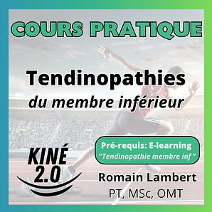 Tendinopathies du membre inférieur — formation présentielle pour kinésithérapeutes par Romain Lambert PT, MSc, OMT