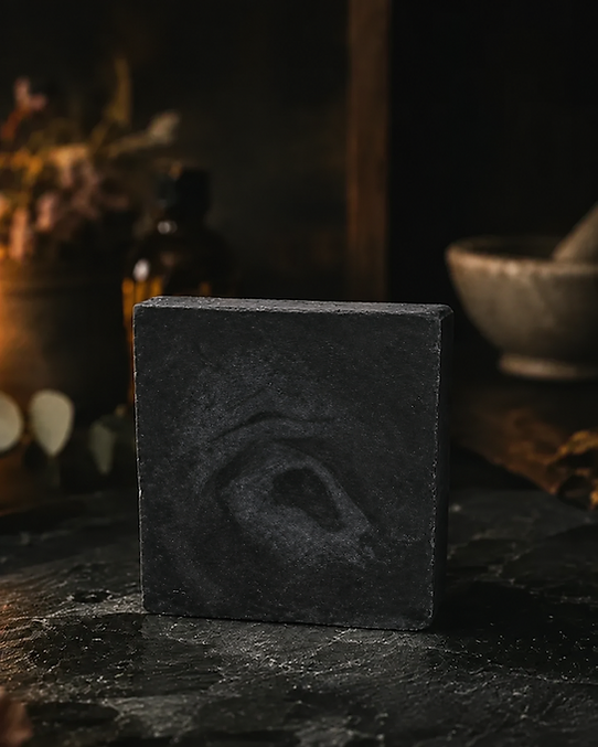 Charcoal handcrafted soap bar by LOTÜS