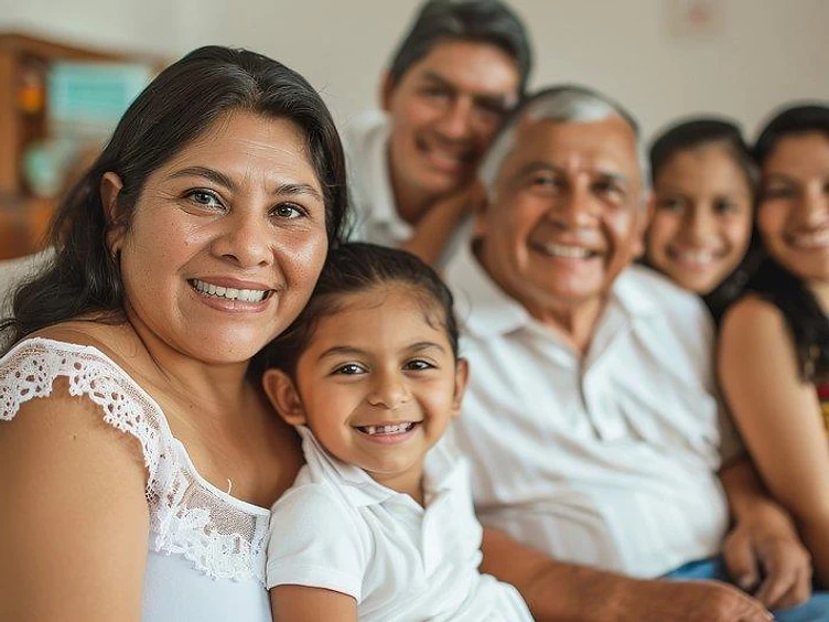 A multi-generational family sitting together, representing the families Right Step serves