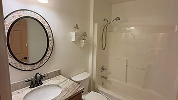 Finished bathroom renovation with painted walls Indiana