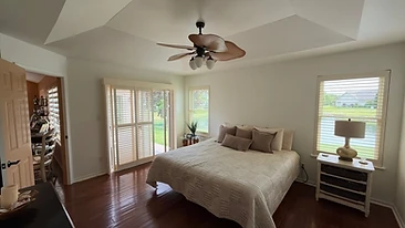 Master bedroom with painted walls and trim Indiana