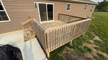 Weathered wood deck before staining Indiana