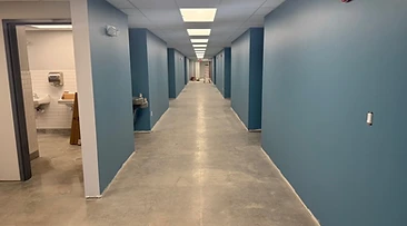 Commercial hallway painted blue Indiana