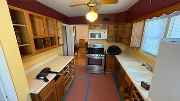 Kitchen cabinets before painting preparation Indiana