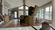 Tiled floor area with construction materials before painting Indiana