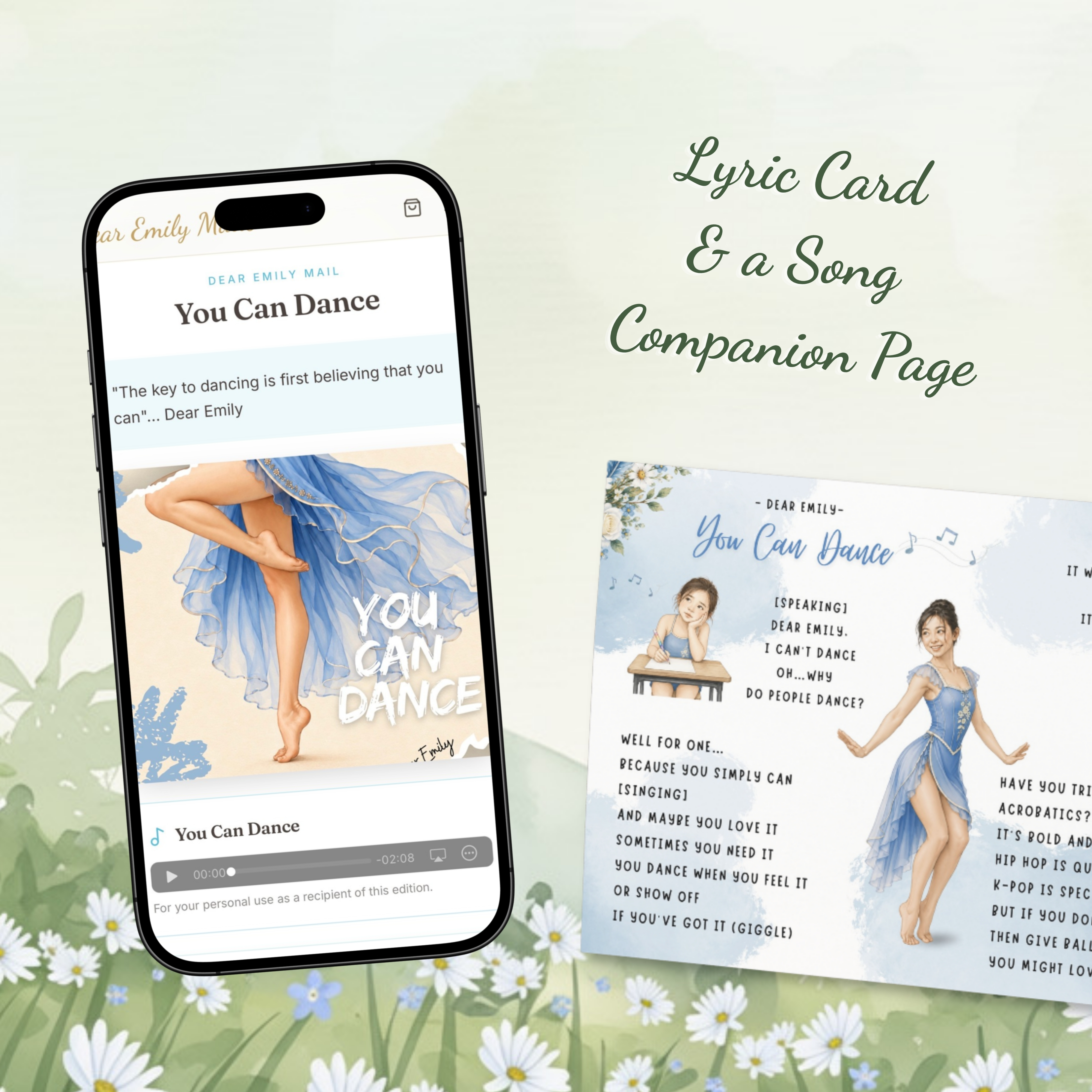 Lyric card & companion page