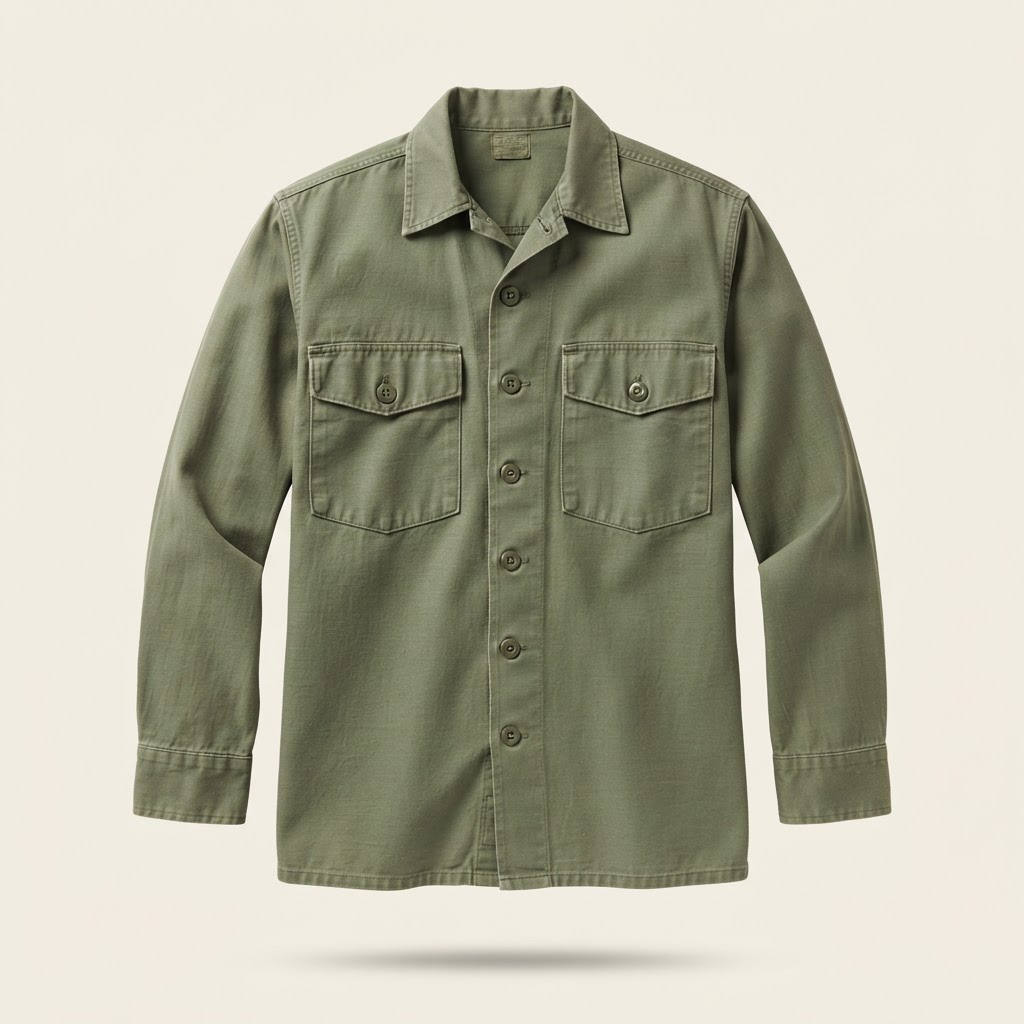 US Army Natick / Quartermaster Corps Vintage US Military OG-107 Cotton Sateen Utility Fatigue Shirts