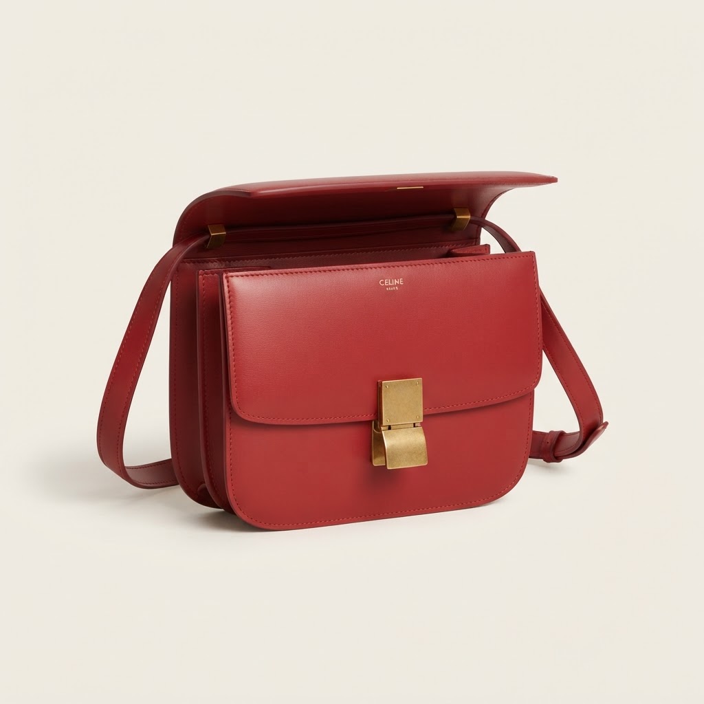Celine Celine Small Classic Box Bag Smooth Calfskin Red