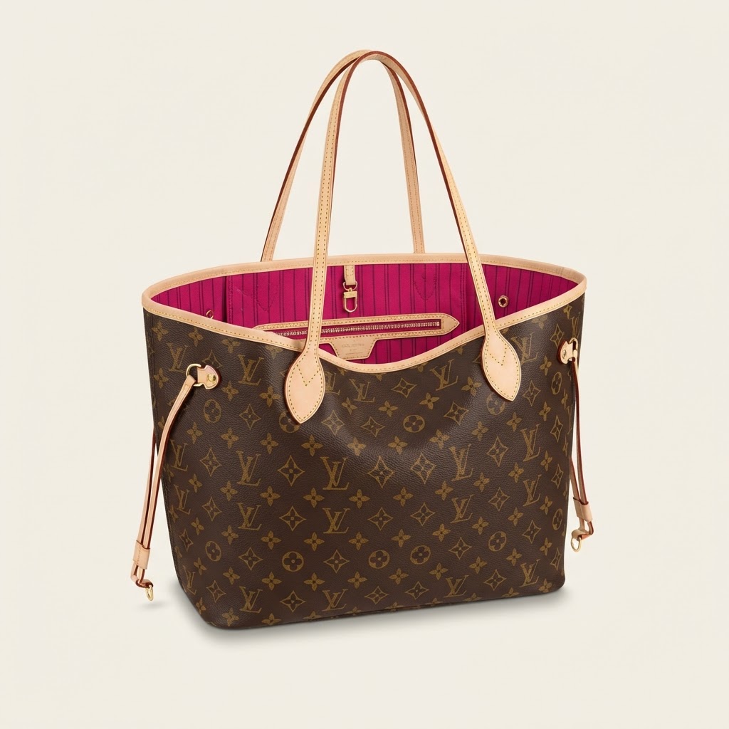 Louis Vuitton Louis Vuitton Neverfull GM Monogram Canvas Fuchsia Interior
