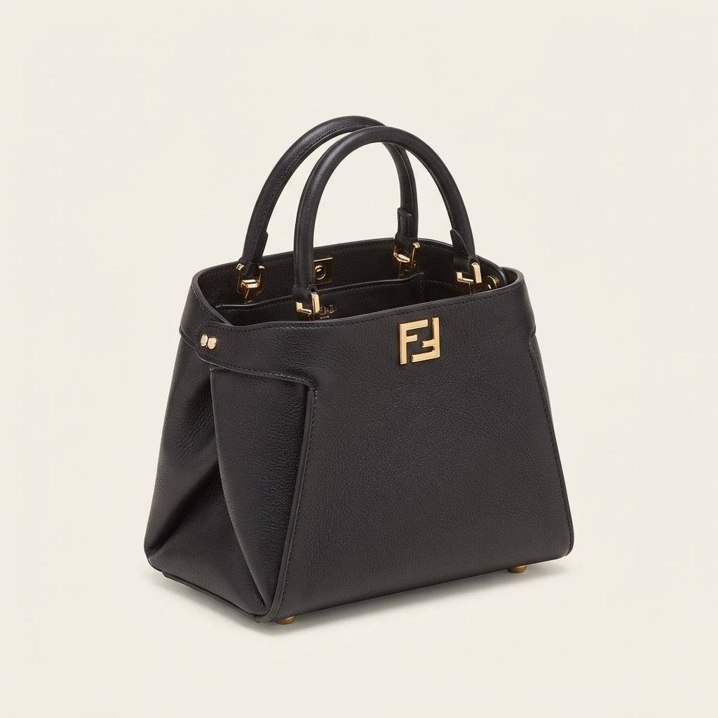 Fendi Fendi Mini Origami Tote Bag Black Calfskin