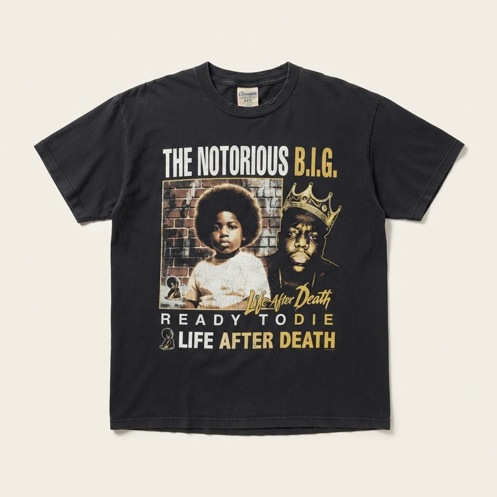 Bad Boy Records Merchandising & Graphic Illustrators Vintage The Notorious B.I.G. Rap Graphic T-Shirts
