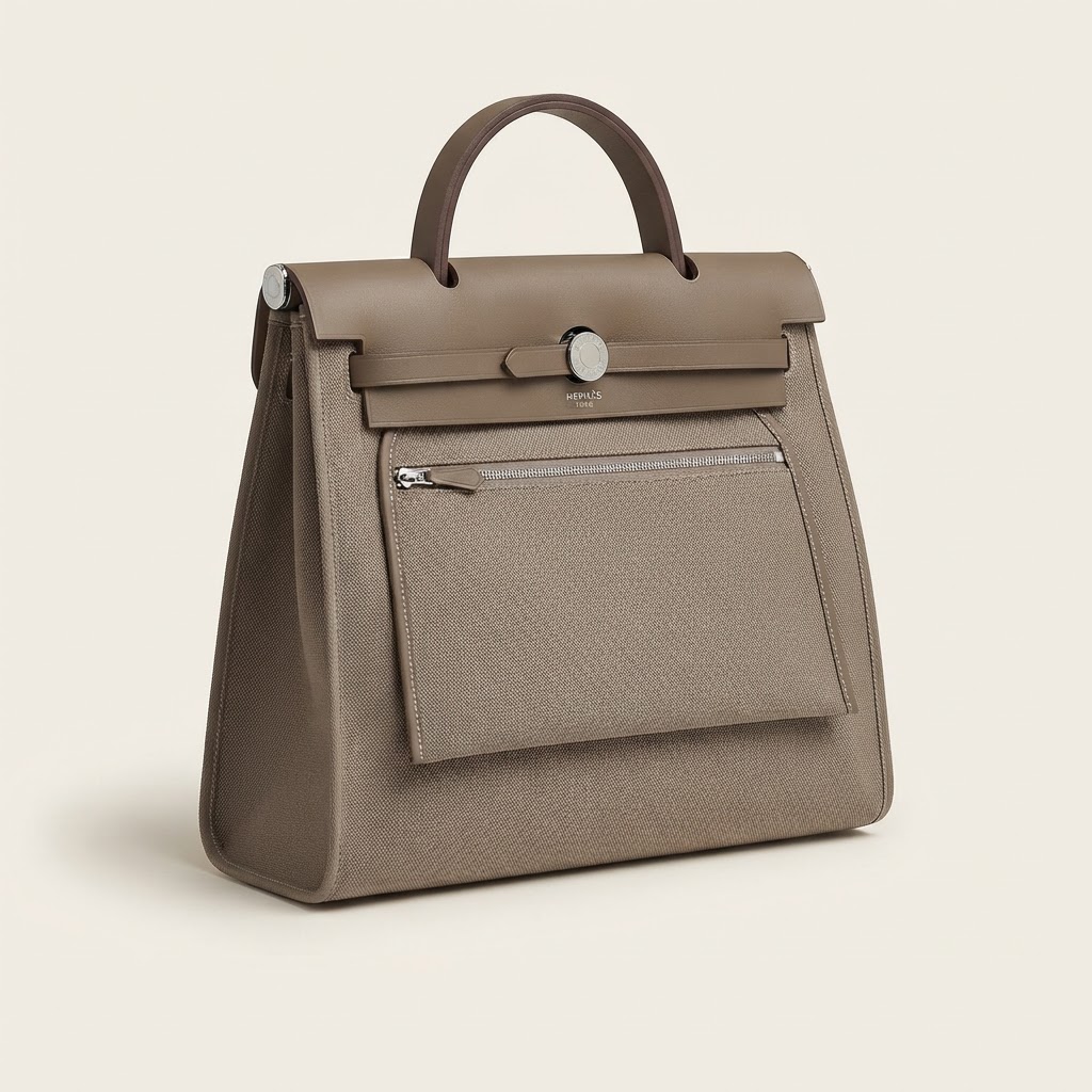 Hermès Hermès Herbag Zip 31 Toile Officier and Vache Hunter Etoupe Palladium Hardware