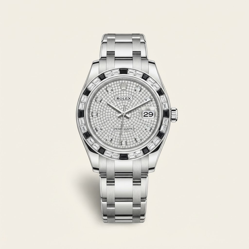 Rolex Rolex Datejust Pearlmaster 39 — Pavé Diamond Dial with 18k White Gold Luminous Hands Precious Metal Gem-Set Haute Horlogerie Watch 18k White Gold