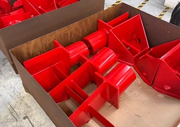 Red Steel Bracket Production Run