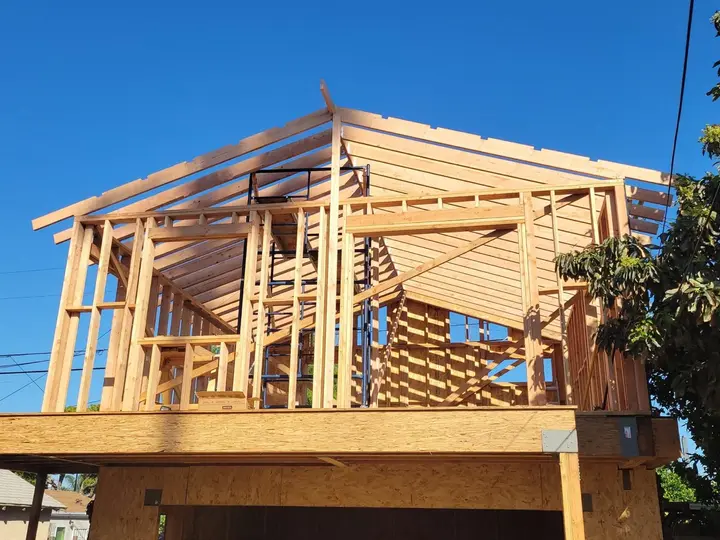 ADU framing under construction