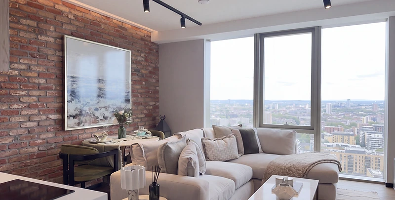 Apartment living and dining