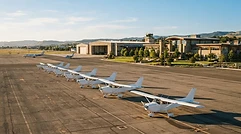 Flight line at golden hour