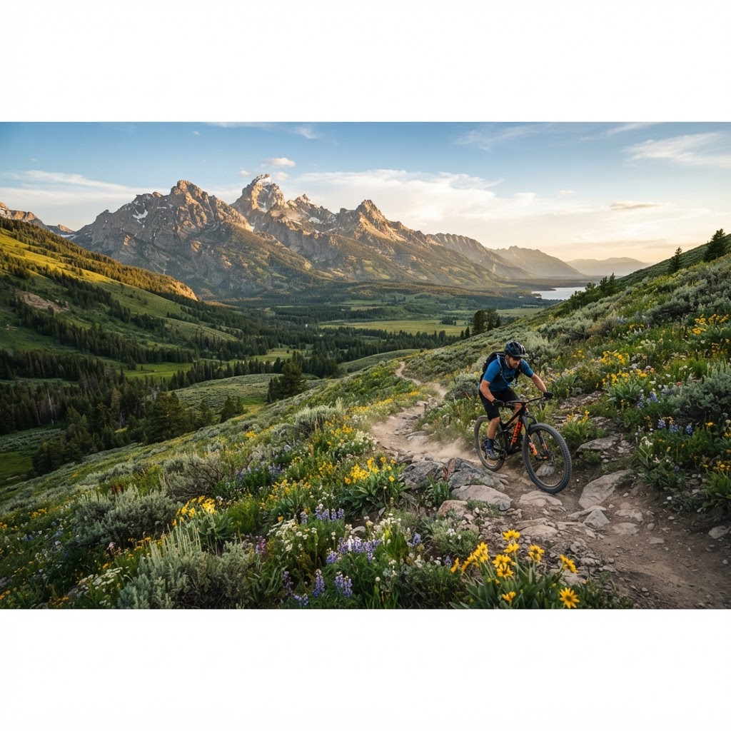 Jackson Hole mountain biking with the Tetons