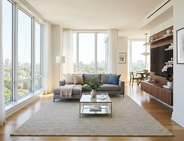 Bright clean modern living room