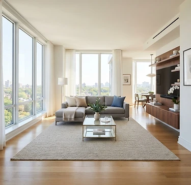 A pristine EXPOLI-cleaned living room