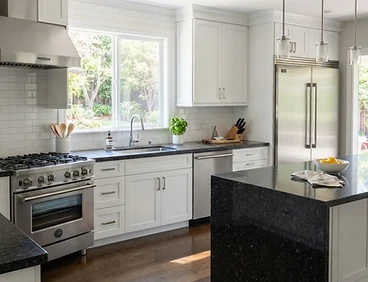 Sparkling clean modern kitchen with polished countertops