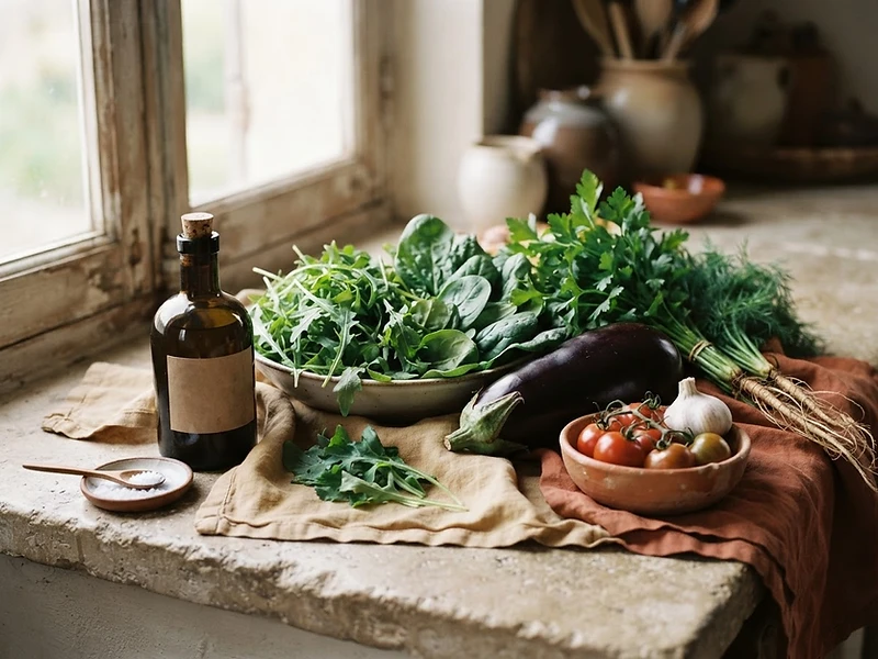 Alimentos reais e ervas aromáticas