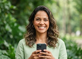 Embaixadora da saúde convidando amigos pelo celular