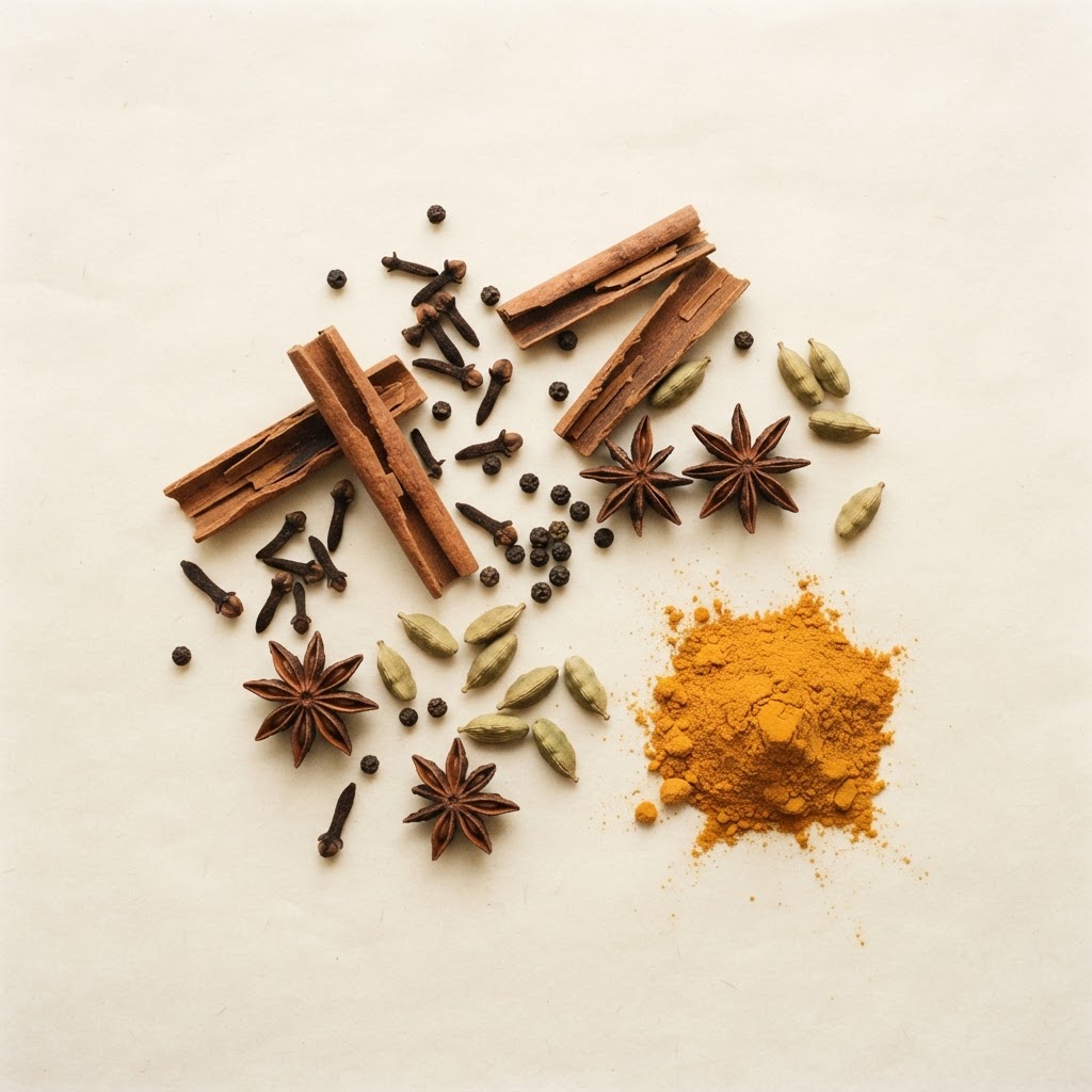Aromatische Gewürze der indischen Küche