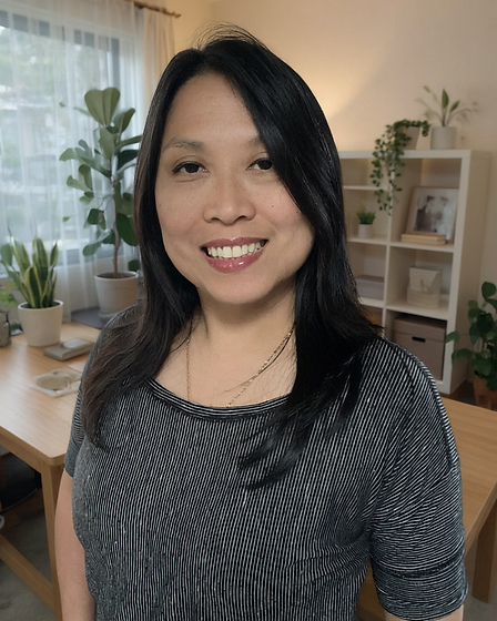 Portrait of the consultant smiling in a warm home office with plants