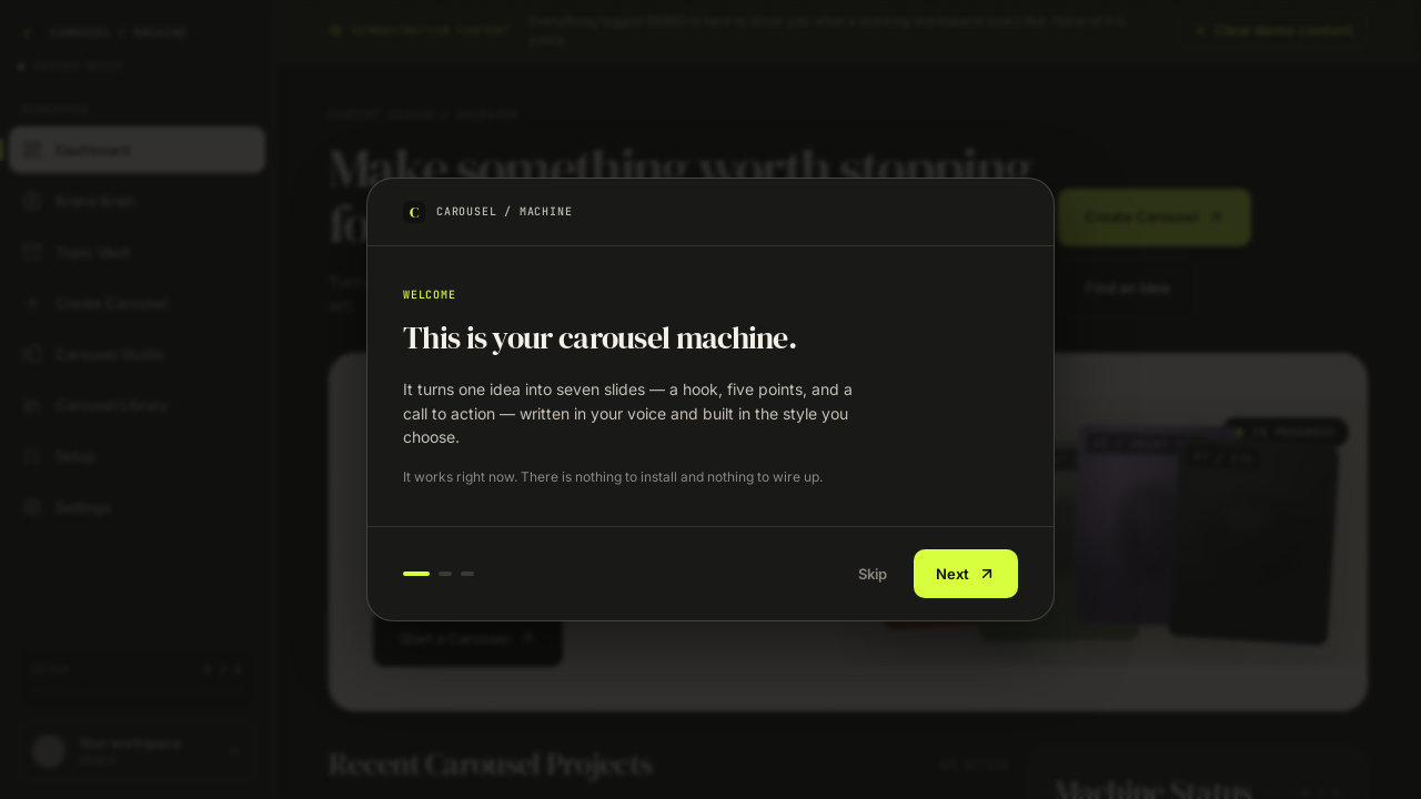 Carousel Creation Engine template preview