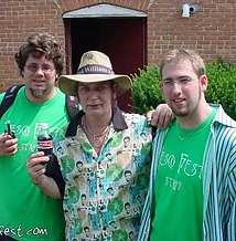The Nephew, Jesco White, and The Brother outside the brick arch