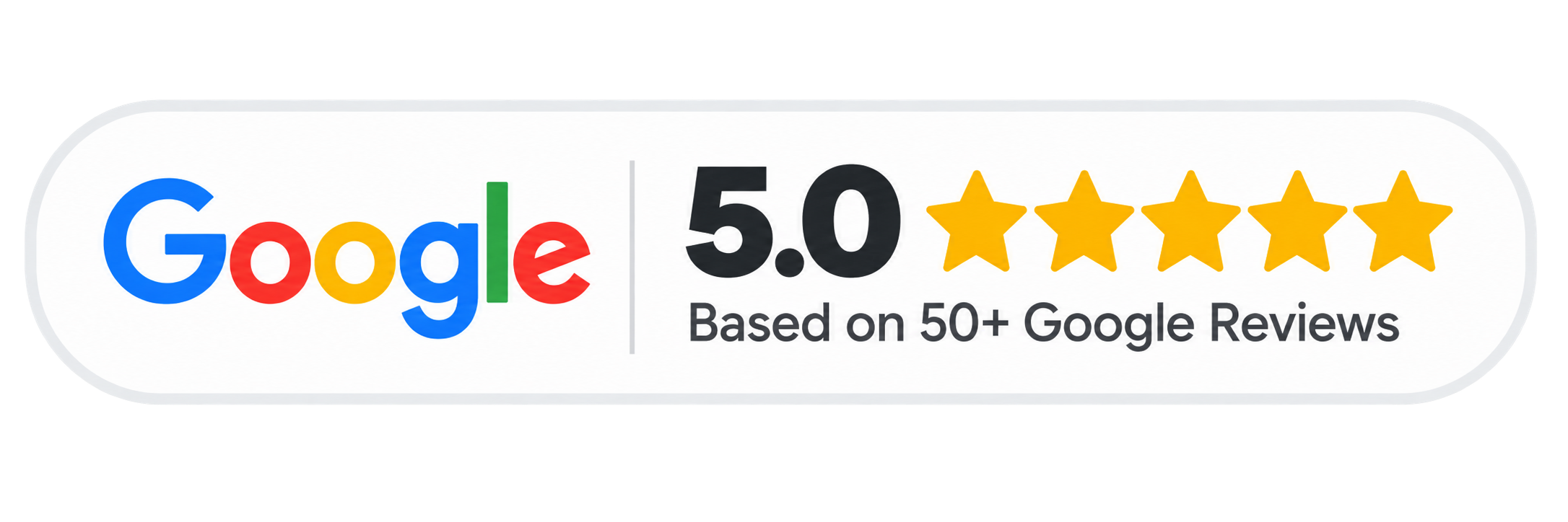 Trusted on Google — 5.0 rating based on 50+ Google reviews