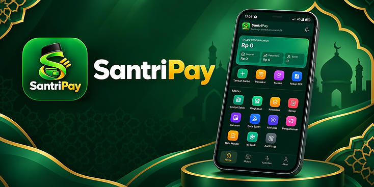 Tampilan aplikasi SantriPay di ponsel