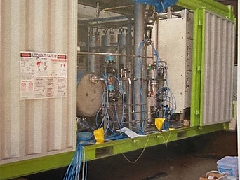 Containerised hydrogen production module under construction in our workshop