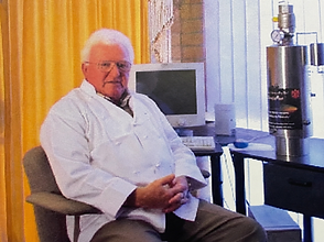 Professor Neville Stephenson in his laboratory