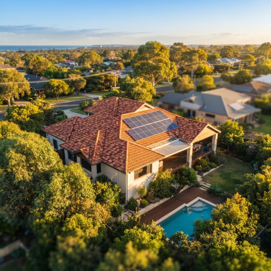 Gold Coast roof at golden hour