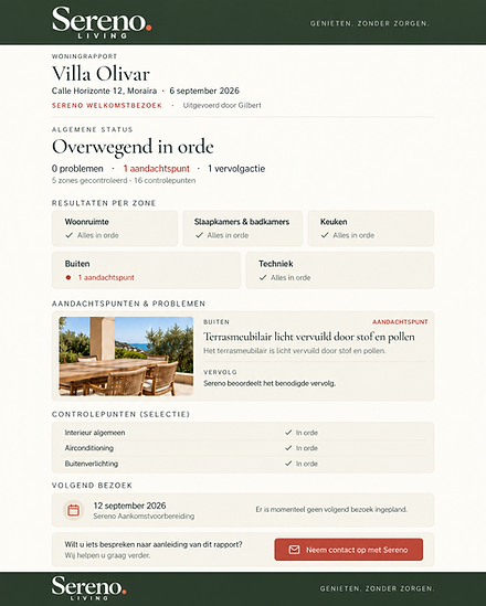 Informe Sereno, Villa Olivar en Moraira