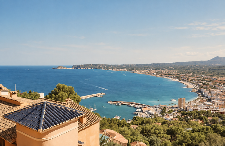 Terraza de una villa en la Costa Blanca durante una visita de Sereno Start