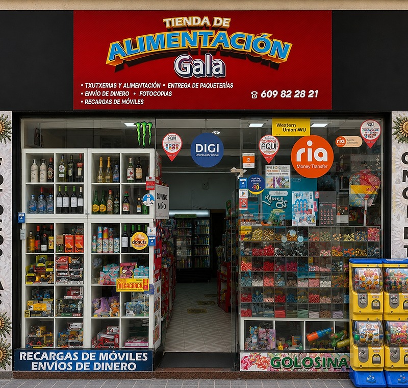Fachada de Tienda de Alimentación Gala en Bilbao