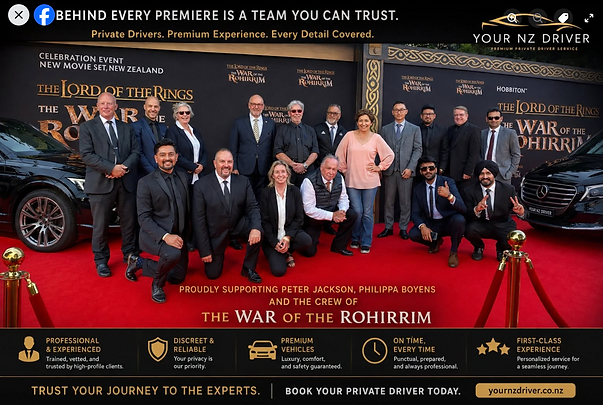 YourNZDriver team supporting The Lord of the Rings: The War of the Rohirrim premiere at Hobbiton