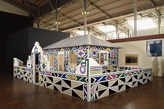 Ndebele house installation at Les Magiciens de la Terre, Centre Pompidou, 1989
